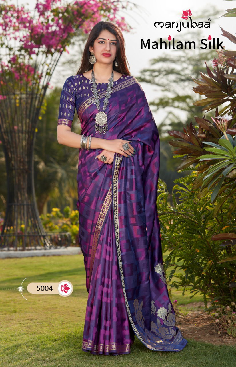 Manjubaa Mahilam Silk Latest Fancy Festive Wear Designer 
 Banarsi Soft Silk Saree Collection